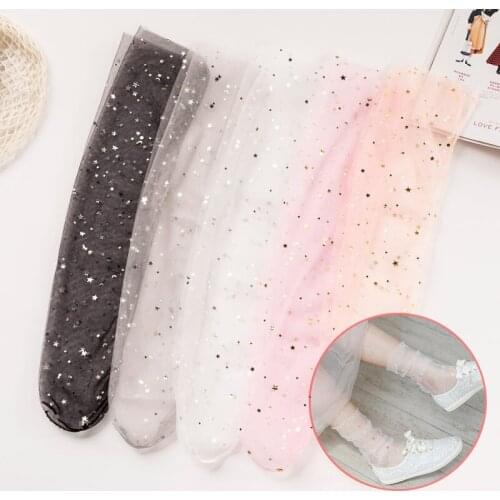 Pile Socks For Women Summer Sexy Dot Lace Ultra-Thin Princess Tulle Socks Transparent Mesh Ankle Socks Ladies Harajuku Socks New