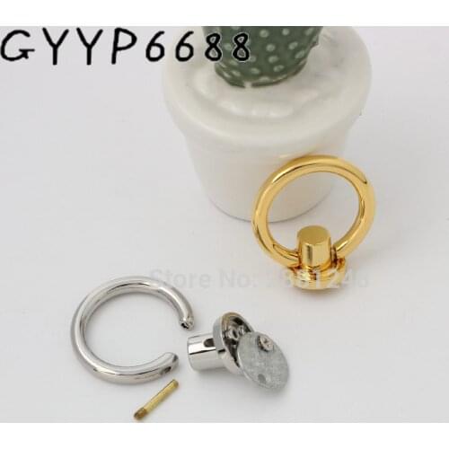 25mm Deep gold high quality All-match metal fitting hardware handbag/bags cap clasp square buckle screw connector bag hanger