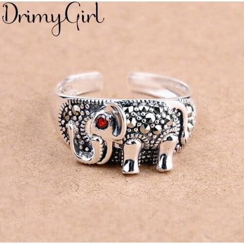 Exaggerated Personality Retro Crystal Elephant Rings For Women Charm Engagement Rings Men Vintage Knuckle Finger Jewelry