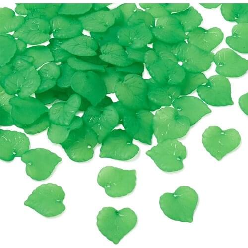 50pcs 16x15x2mm Transparent Frosted Acrylic Leaf Pendants Jewelry Making DIY Beads Necklace bracelet Charms, hole: 1.2mm F70