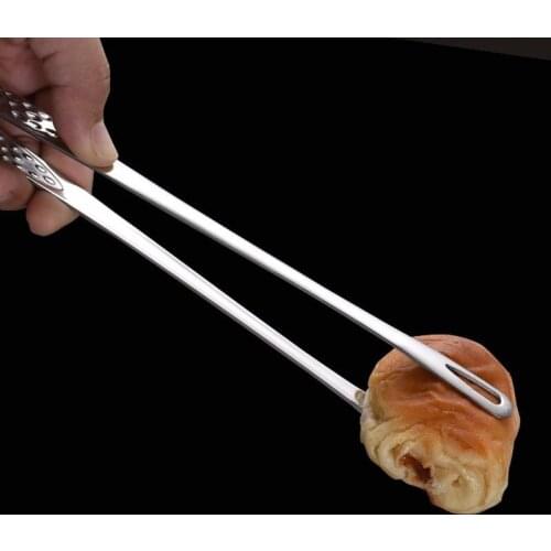 Stainless Steel Food Tongs Long Handle Creative Barbecue Tongs Steak Tongs Non-Stick Salad Bread Serving Tong Bread Tong