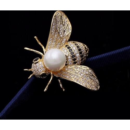 Micro Pave Cubic Zirconia Bee Pins Brooch For Women Accessories Gifts For Lovely Scarf Pin Vintage Insect Brooch Jewelry