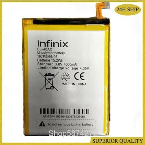 3.8V 4000mAh Replacement Battery For Infinix Hot Note X551 BL-40AX BL 40AX Baterij Batterie Batteria Cell Phone Batteries
