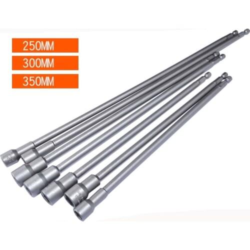 1Pcs 1/4" Hex Shank Power Nut Driver Drill Bit Metric Socket Wrench Screw 8-14mm Magnetic Socket Adapter 250mm 300mm 350mm Long