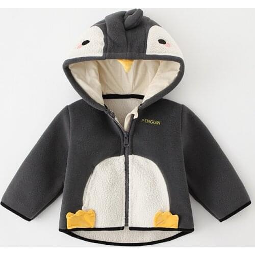 Warm Cartoon Baby Coat Girls' Fleece Coat Boys' Coat Autumn And Winter Clothes Childrens Baby Plush Hooded Coat Baby Clothes