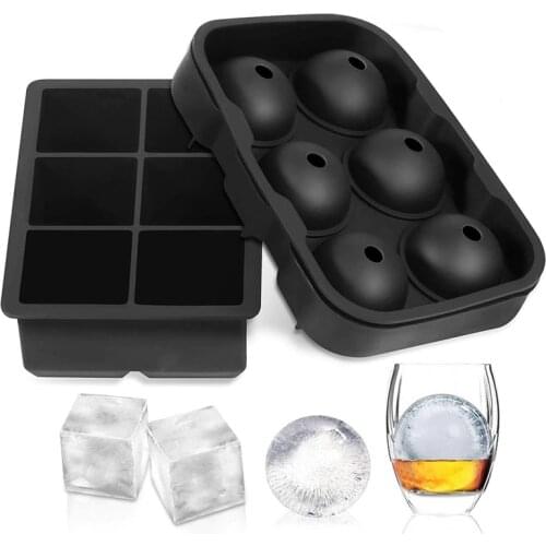 Creative Square Ice Cube Maker Silicone Ice Mold Household 6 Cells Ice Ball Tray Whiskey Cocktail Party Bar Tools Accessories