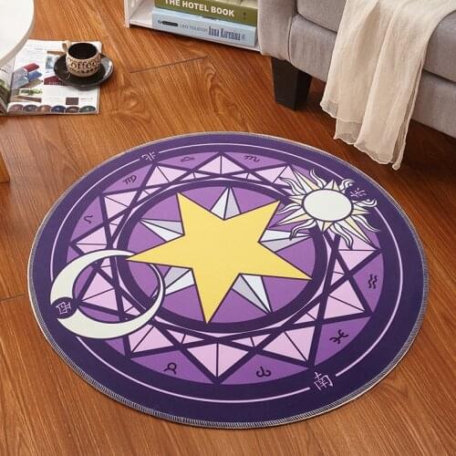 Anime Girl Magic Array Carpet Princess Style Bedroom Round Carpet Cloakroom Non-slip Rug Study Hanging Basket Chair Mat Decor