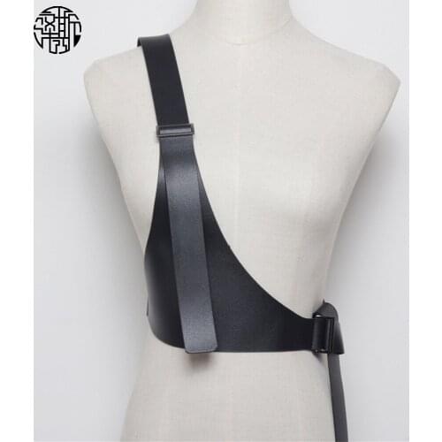 Zenos Pu Leather Slim Suspenders/Shoulder Straps Off Shoulder Bandage Fashion Waist Belts For Female
