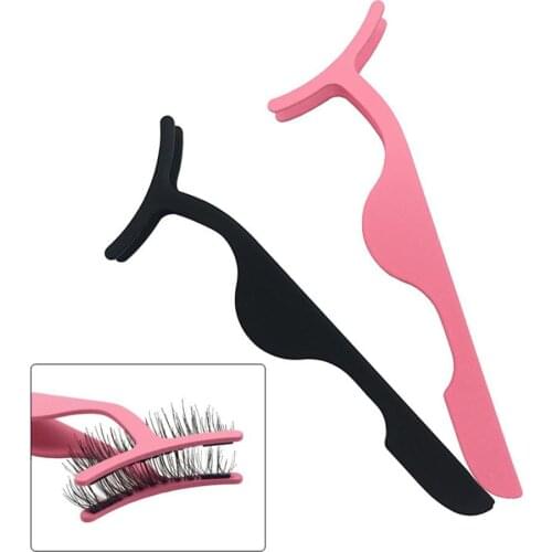 1pc False Eyelash Tweezers Fake Eye Lash Applicator Eyelash Extension Curler Nipper Auxiliary Clip Clamp Makeup Forceps Tools