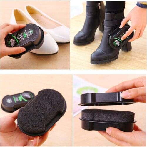 1pcs Multifunctional Double-Faced Shoe Polish Colorless Light Shoes Rub Leather Care Oil Sponge Shoe Wax Black Shoes Brush