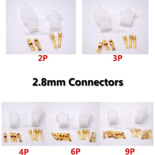 10 Sets/Lot 2/3/4/6/9 pin Auto Electrical Wire 2.8mm Connector Kits Male Female Socket Plug for Motorcycle Car Auto etc