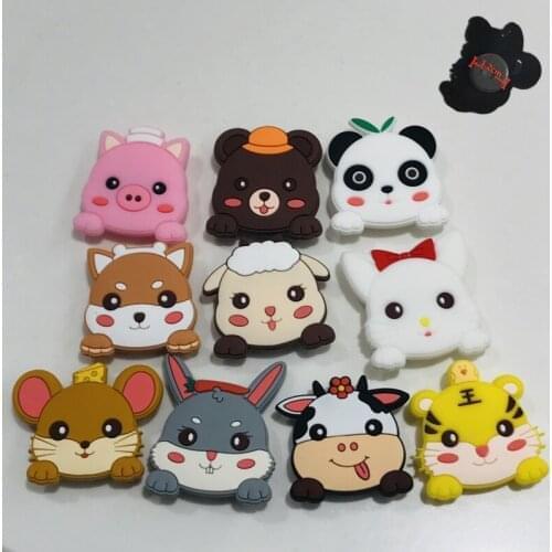 10PCS PVC Kawaii Cartoon Animals Fridge Magnetic Sticker Pig Panda Sheep Rabbit Lion Cat Refrigerator Magnets Children Gifts