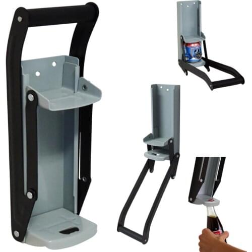 16oz Wall Mounted Hand Push Beer Soda Cans Bottle Opener Handle Bottle Opener Iron Beer Can Crusher Recycling Tool Accessory