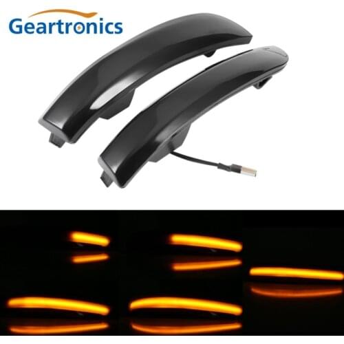 2pcs Dynamic Blinker Led Turn Signal Lights Smoked Flowing Rear View Mirror Lights Indicator For Ford Kuga Ecosport 2013-2018
