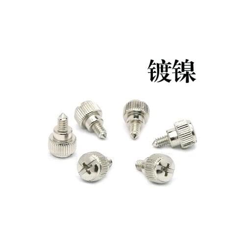 20Pcs 6#-32*6mm Computer chassis tail screws Phillips Round Knurled Head Screw Hand Twist Bolt screws nickel plating