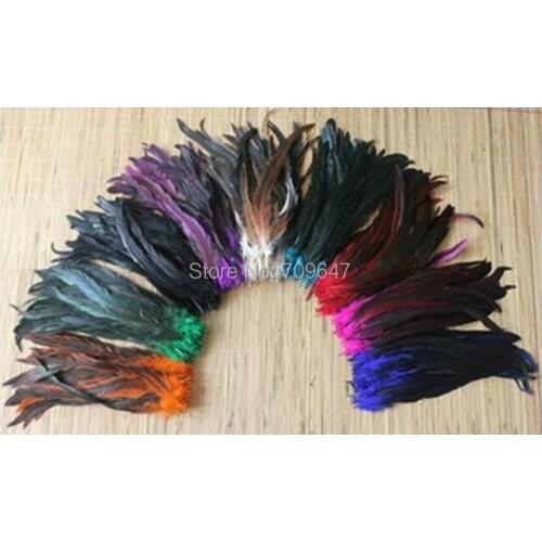 500pcs/lot!8-10inch(20-25cm)Red Hot Pink Orange Purple Royal Blue Turquoise Nature Black Green Rooster tail feathers