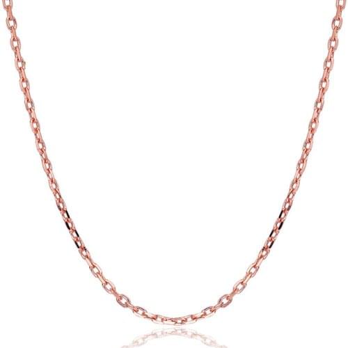 925 Sterling Silver Rose Gold O Shape Link Chain Necklace 45cm For DIY Jewelry Making Wholesale Necklace S-N11