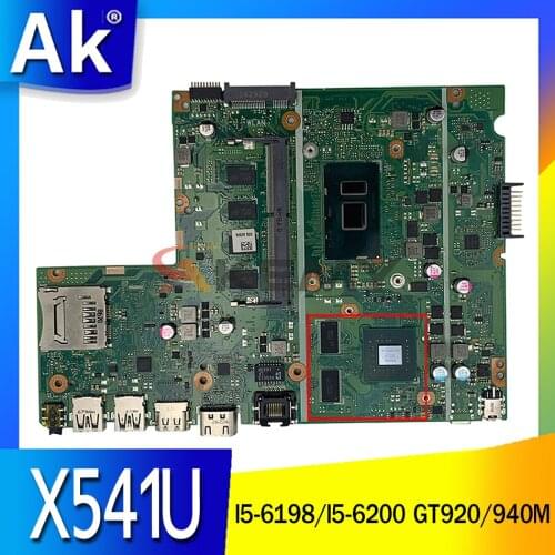 Akemy I5-6198/I5-6200 CPU GT920/940M 4GB For Asus X541U X541UJ X541UV X541UVK X541UQ X541UQK X541UA X541UAK notebook motherboard