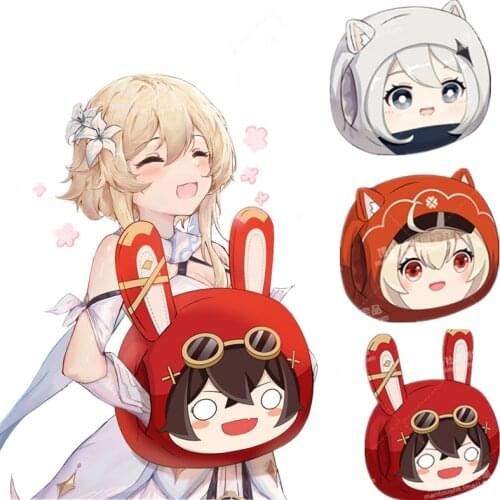 Anime Game Genshin Impact Paimon Klee Amber Hand Warmer Throw Pillow Cushion Warm Winter Cartoon Plush Toys 46*43*18cm