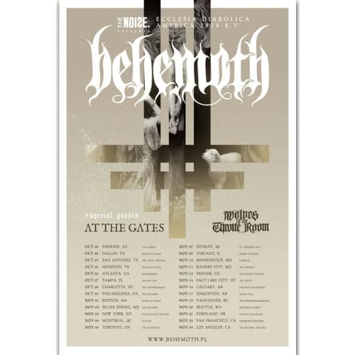 Behemoth World Tour Rock Music Band Silk Fabric Wall Poster Art Decor Sticker Bright
