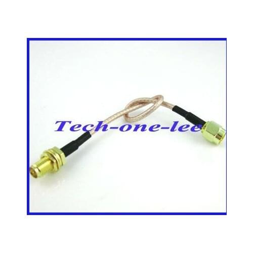 Free shipping 10pcs RP SMA female to SMA male plug goldplated connector RF Extension pigtail cable RG316 15cm free shipping