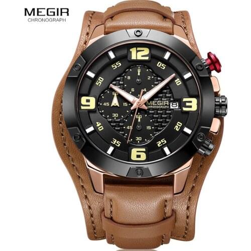 MEGIR Men Watches Man Clock 2019 Top Brand Luxury Army Military Steampunk Sports Male Quartz-Watch Men Hodinky Relojes Hombre