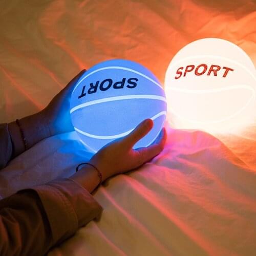 Childrens Gift USB Rechargeable Led Basketball Silicone Night Light Bedroom With Sleeping Pat Sensor Light Bedroom Bedside Lamp