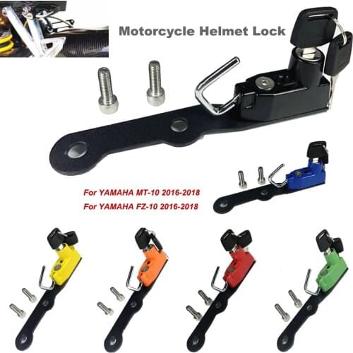 For Yamaha MT10 MT-10 FZ10 FZ-10 2016 2017 2018 Motorcycle Helmet Lock Mount Hook 6 color Side Anti-theft Security with 2 Keys