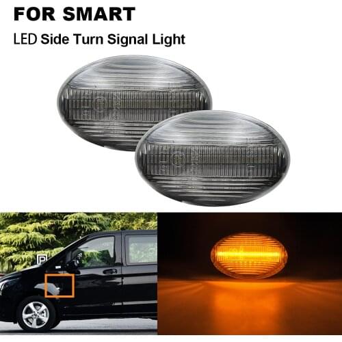 2PCS Smoke Lens 12V LED Side Marker Light Lamps For Smart Fortwo W450 Roadster W452 For Mercedes A-Class Citan Vito
