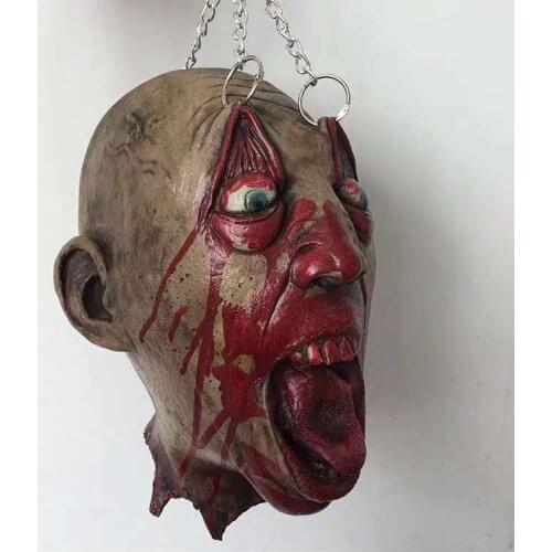 Halloween heads, beheaded men and women, haunted houses, secret rooms, escape terror ornaments and props