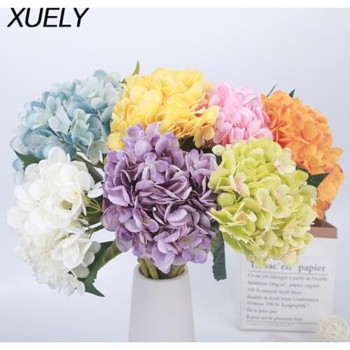 Artificial flowers cheap Silk hydrangea Bride bouquet wedding home Christmas decoration accessories for vase flower arrangement