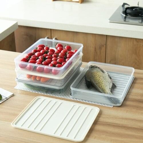 Freezer Food Storage Container Stackable Food Saver Box with Lid Square Plastic Single-layer Sealed Transparent Box