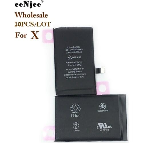10Pcs Rechargeable Li-Polymer Battery For Iphone X Apple 10 Can Be Customized Wholesale CE FCC ROHS MSDS Quality Certification