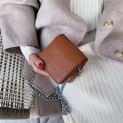 Mini Square Shoulder Bags For Women Solid Color Retro Style 2021 New Designer Autumn Winter All-Match PU Casual Cross-Body Bags