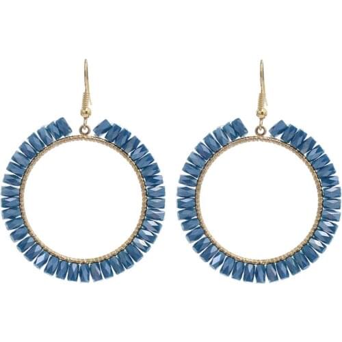 Fashion Round Dangle Drop Korean Earrings For Women Geometric Round Circle Drop Dangl Earring Wedding 2021 kolczyki Jewelry