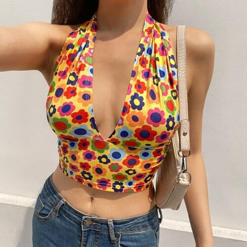 Kili Women Fashion Halter Vest Sexy Girls Striped Knitted Vest Slim Fit Streetwear Tops