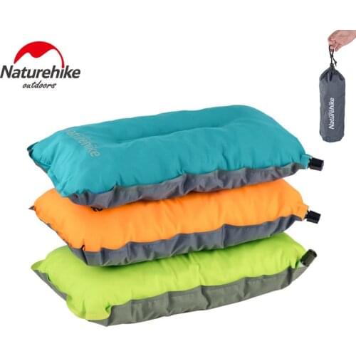 NatureHike Stretch TPU Fabric Sponge Portable Automatic Inflatable Air Pillow for Hiking Travel Camping Compressed Non-slip