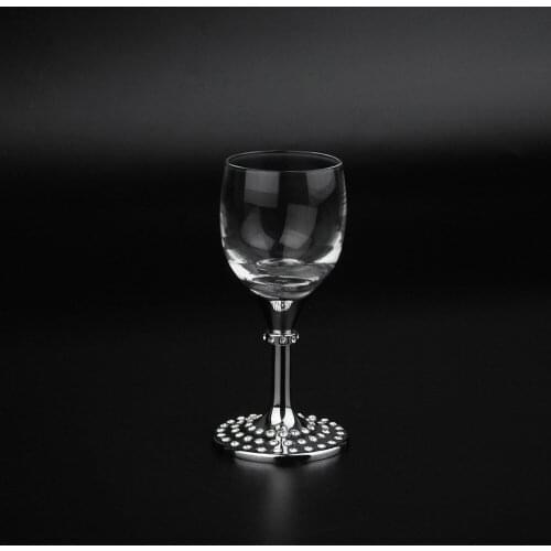 Christmas Small Shot Glass Cristal A Little Cup Rhinestone Stainless Steel Stand Transparent Cup Home Decoration Glassware