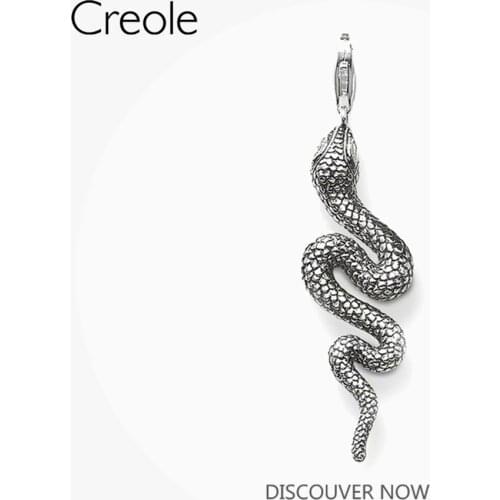 Snake Blackened Charm Pendant,2019 Winter Fashion Brand New Stylish Jewelry Trendy 925 Sterling Silver Gift for Women Girls