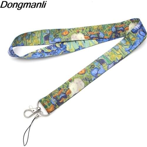 M1440 DMLSKY Van Goghs Oil Painting The Starry Night Badge Lanyards/ Mobile Phone Rope/ Key Lanyard Neck Straps Accessories