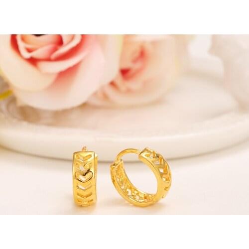 Romantic Gold color african heart hoop Earrings Jewelry Womens Earrings gold filled earring kids girls mother lover Gift