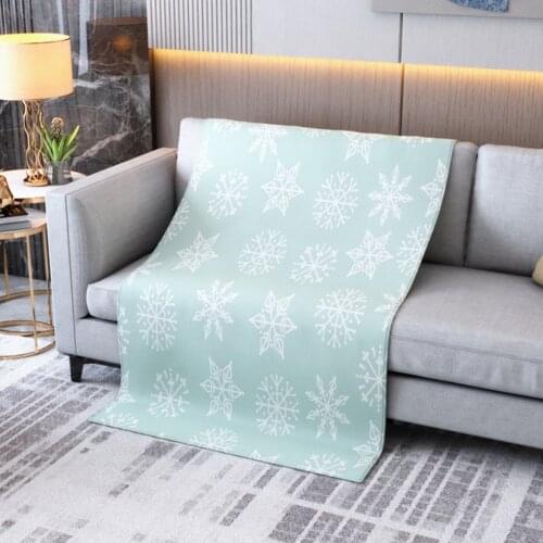 Christmas Snowflake Print Microfiber Home Air Conditioning Blanket Textiles Beach Bath Sauna Towels