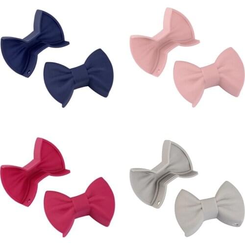 2 PCS Bowknot Silicone Pot Holder Anti-Scald Insulation Clamp Heat Resistant Oven Gloves Kitchen Gadget-ABUX