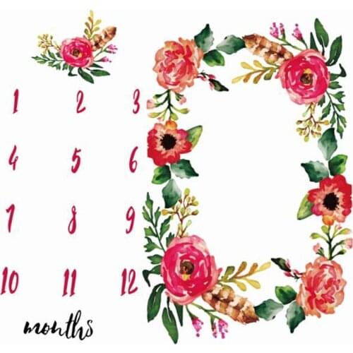 Newborn Baby Growth Milestone Cloth Kids Girls Boy Blankets Infant Bebe Photography Photo Props Shoots Cloth Blanket