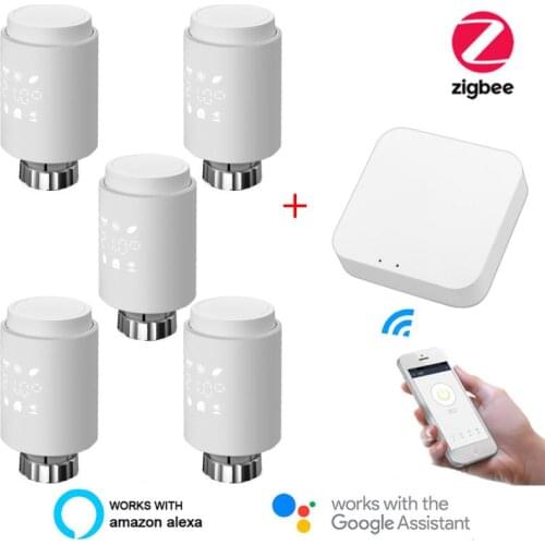 Tuya ZigBee3.0 Smart Radiator Actuator Thermostat Heater Temperature Controller Voice Control Works With Alexa Google Home