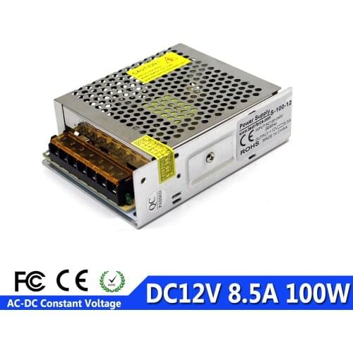 Universal DC Power Supply Switching Switch 12V 8.5A 100W Led Driver Transformer 100-240V AC To DC12V for Lamp Lighting CCTV CNC