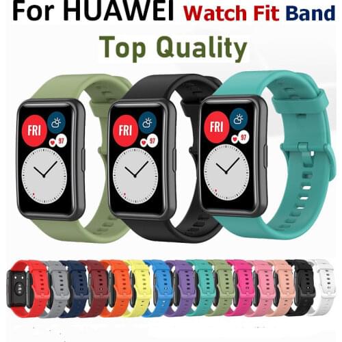 Top Quality Silicone Sport watch band For Huawei Watch Fit Smart Bracelet Replacement Wrist for Huawei Fit TIA-B09/TIA-B19 Strap