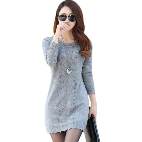 Sweaters for Women 2019 Spring Autumn Bottoming Shirt Pullover Sweaters Winter Plus size 3XL Knit Female Long Sweater Jumper 917