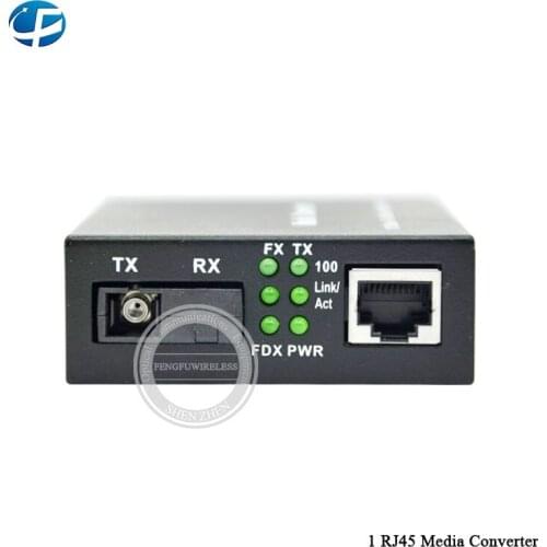 1 Pair RJ45 Fiber optic Media Converter with 10/100M and 1 port, 10/100M 20KM single mode RJ45 Media Converter