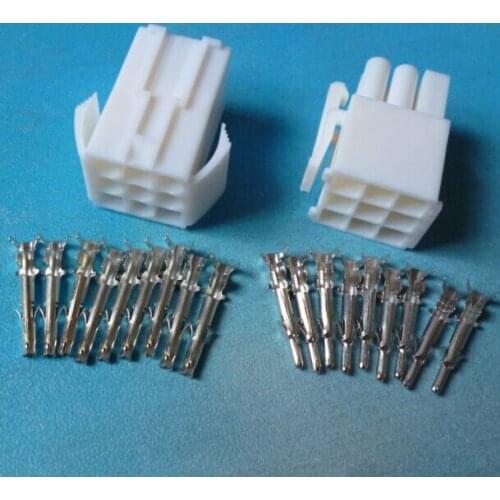 10/50/100sets Small type connector Set EL 4.5MM male & Female with pins (9PIN)